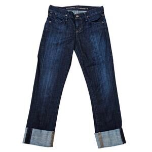 Cuffed Straight Jeans CoH Citizens Humanity Dani Size 24 Dark Stretch Denim Crop